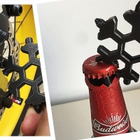 Cheie multifunctionala, tip breloc, 18 in 1, forma de fulg, metal, negru Vivo 18MT-BLACK